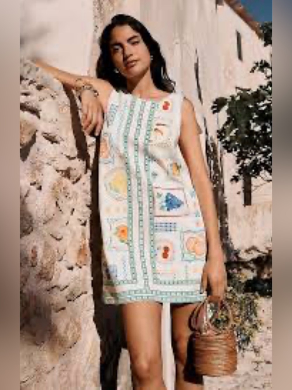 Anthropologie Maeve Sleeveless Fruit PrintShift Mini Dress